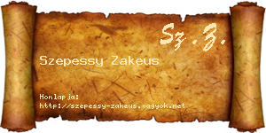 Szepessy Zakeus névjegykártya